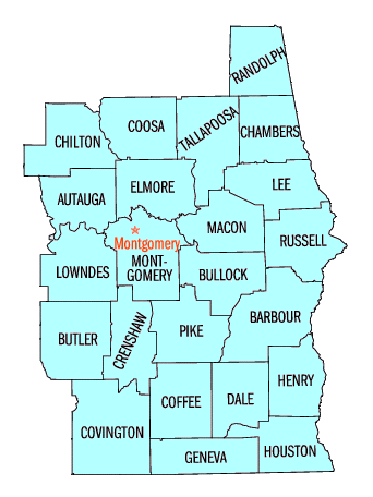 Alabama Middle District Map