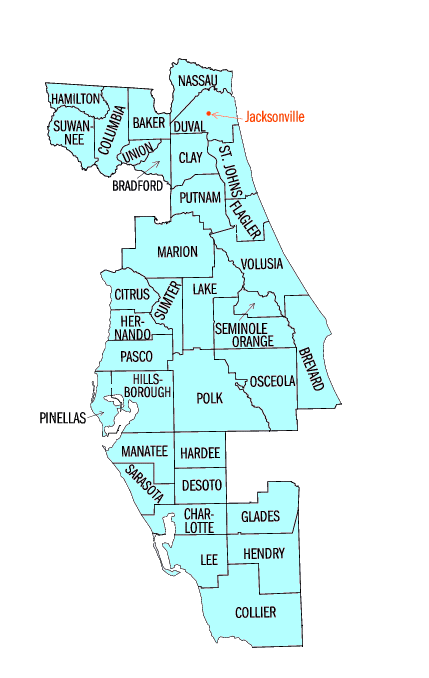 Florida Middle District map
