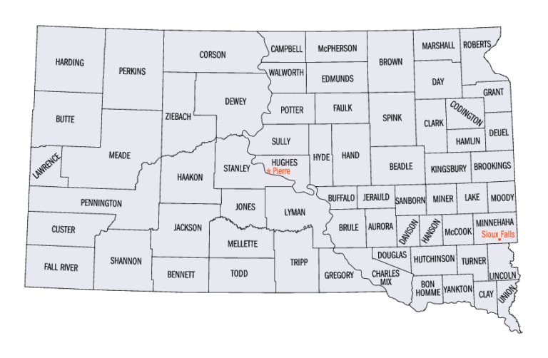 South Dakota District map