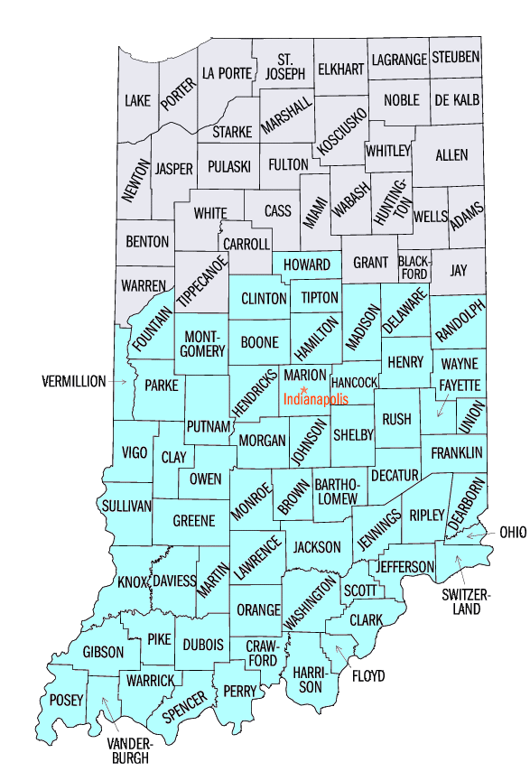 Indiana District Map