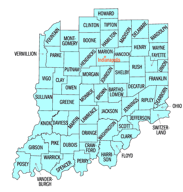 Indiana Southern District map