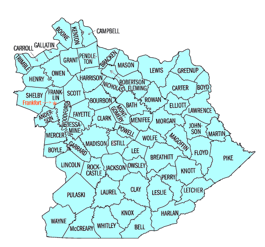 Kentucky Eastern District map