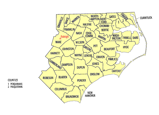 North Carolina Eastern District map