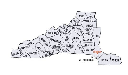 North Carolina Western District map