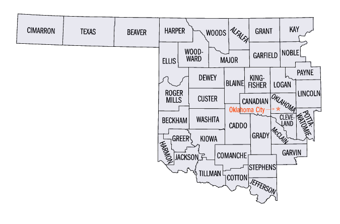 Oklahoma Western District map