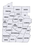 Pennsylvania Western District map