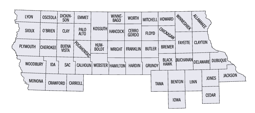 Iowa Northern District map