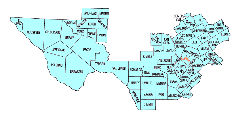 Texas Western District map