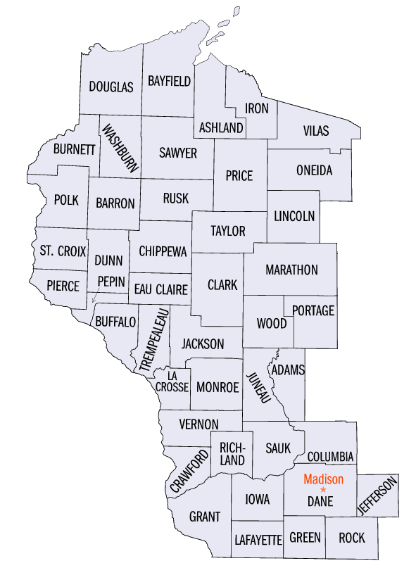 Wisconsin Western District map