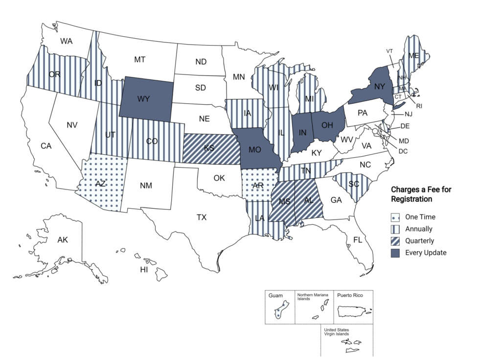 Cost of Registration Map